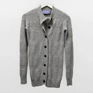 Vera Wang Lavender‎ Label Womens Long Sweater XS Gray Wool Angora Cashmere Blend